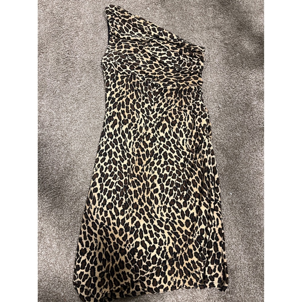 Lauren Ralph Lauren Leopard Print One Shoulder Dress Size 12